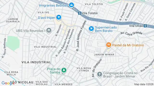 Mapa do bairro Vila Miami, Sao Paulo - SP