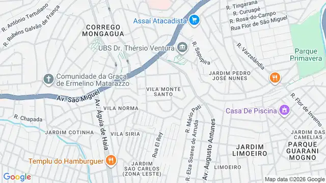 Mapa do bairro Vila Monte Santo, Sao Paulo - SP