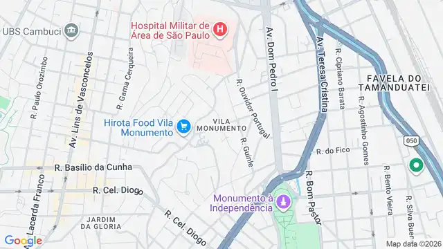 Mapa do bairro Vila Monumento, Sao Paulo - SP