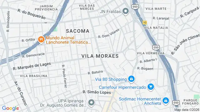 Mapa do bairro Vila Moraes, Sao Paulo - SP