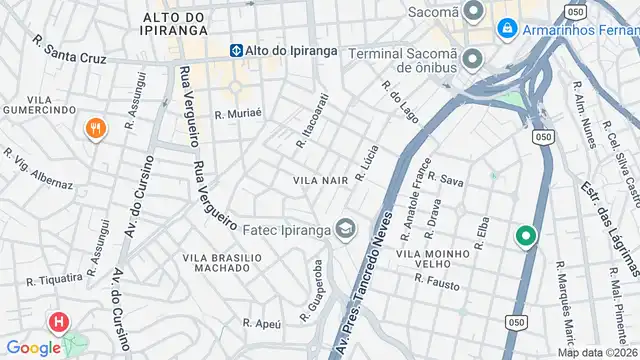 Mapa do bairro Vila Nair, Sao Paulo - SP