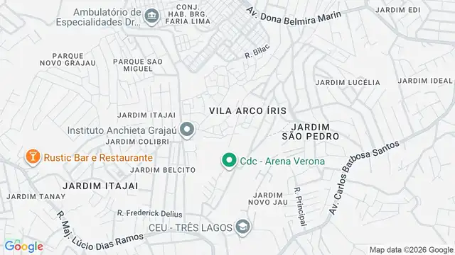 Mapa do bairro Vila Nascente, Sao Paulo - SP