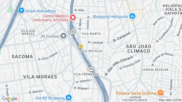 Mapa do bairro Vila Natalia, Sao Paulo - SP