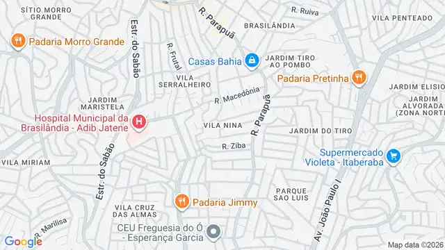 Mapa do bairro Vila Nina, Sao Paulo - SP