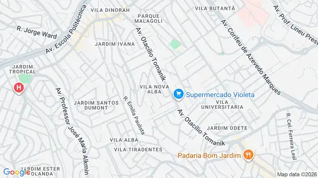 Mapa do bairro Vila Nova Alba, Sao Paulo - SP