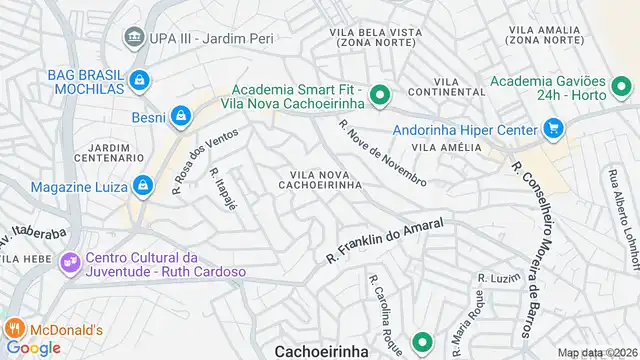 Mapa do bairro Vila Nova Cachoeirinha, Sao Paulo - SP