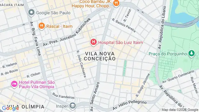 Mapa do bairro Vila Nova Conceição, Sao Paulo - SP