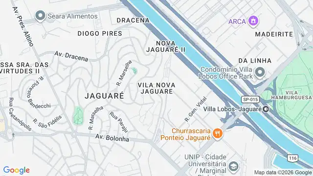 Mapa do bairro Vila Nova Jaguaré, Sao Paulo - SP