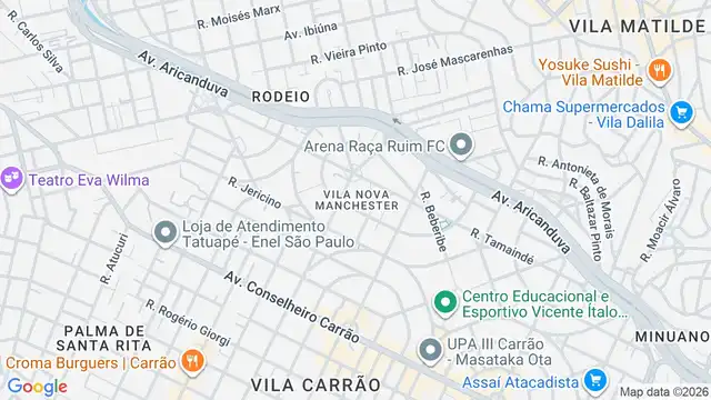 Mapa do bairro Vila Nova Manchester, Sao Paulo - SP