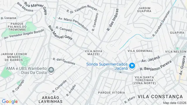 Mapa do bairro Vila Nova Mazzei, Sao Paulo - SP