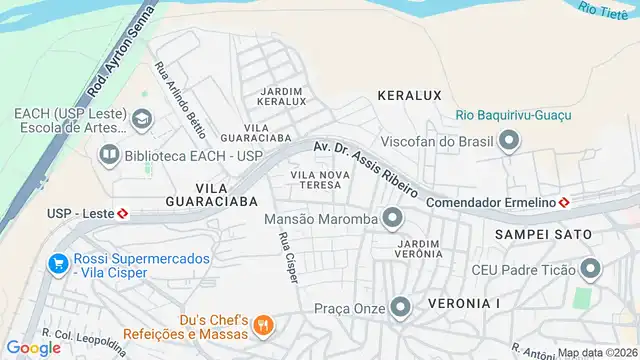 Mapa do bairro Vila Nova Teresa, Sao Paulo - SP