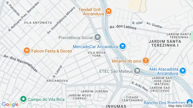 Mapa do bairro Vila Nova York, Sao Paulo - SP