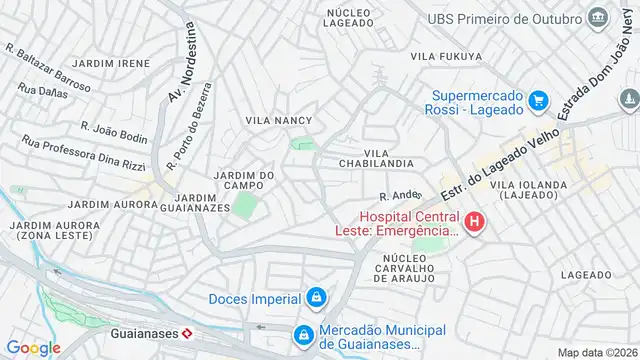 Mapa do bairro Vila Odete, Sao Paulo - SP