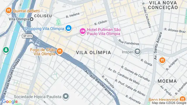 Mapa do bairro Vila Olímpia, Sao Paulo - SP