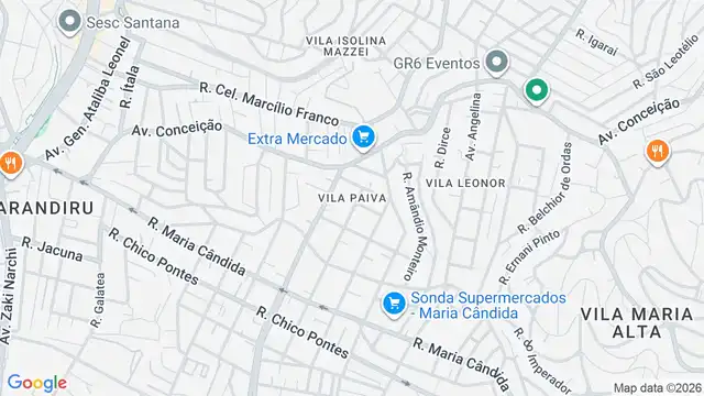 Mapa do bairro Vila Paiva, Sao Paulo - SP