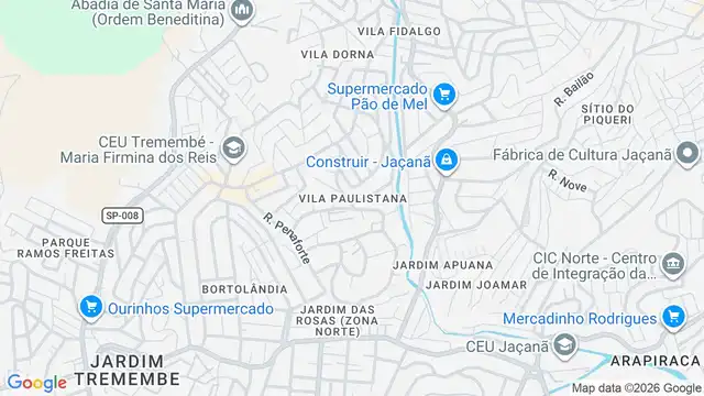 Mapa do bairro Vila Paulistana, Sao Paulo - SP