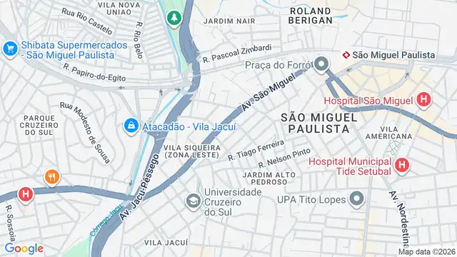 Mapa do bairro Vila Pedroso, Sao Paulo - SP