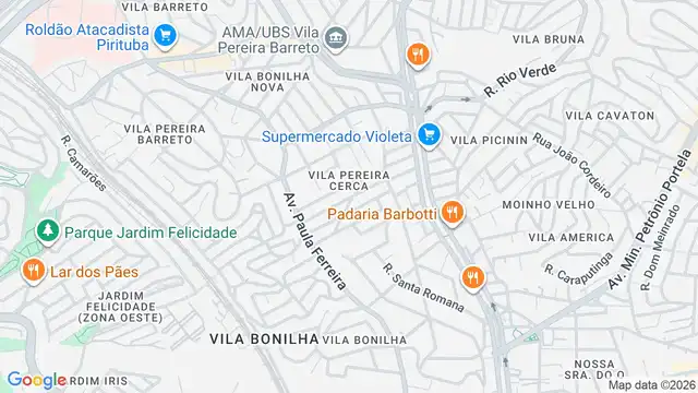 Mapa do bairro Vila Pereira Cerca, Sao Paulo - SP
