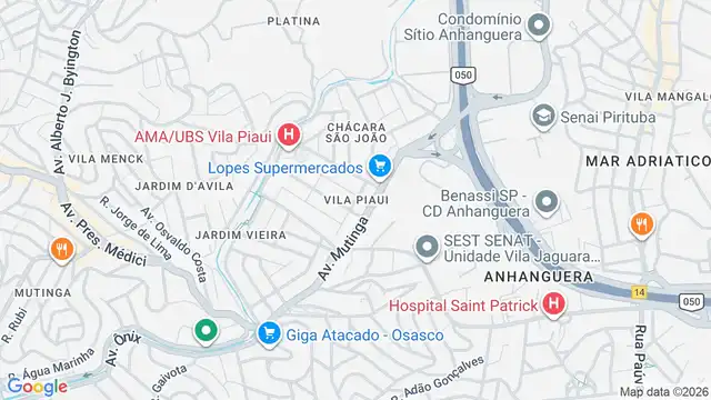 Mapa do bairro Vila Piaui, Sao Paulo - SP