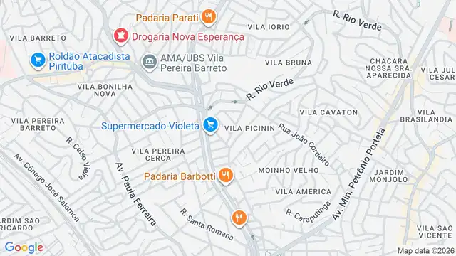 Mapa do bairro Vila Picinin, Sao Paulo - SP