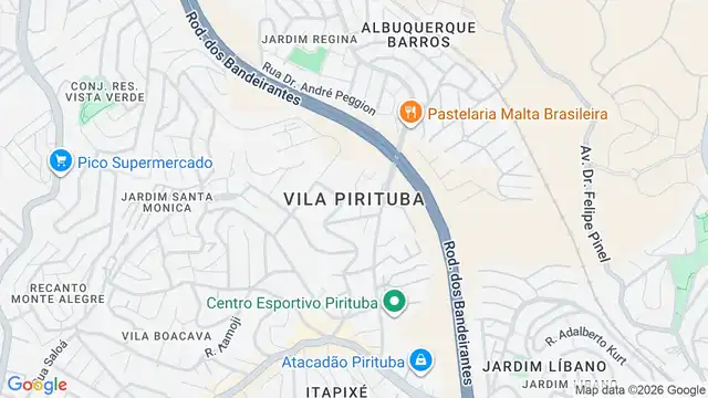Mapa do bairro Vila Pirituba, Sao Paulo - SP
