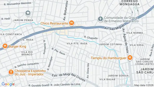 Mapa do bairro Vila Ponte Rasa, Sao Paulo - SP