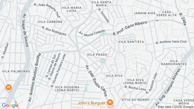 Mapa do bairro Vila Prado, Sao Paulo - SP