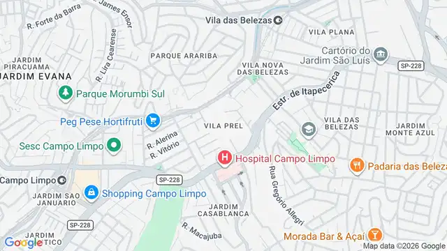 Mapa do bairro Vila Prel, Sao Paulo - SP