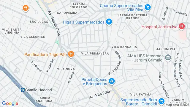 Mapa do bairro Vila Primavera, Sao Paulo - SP