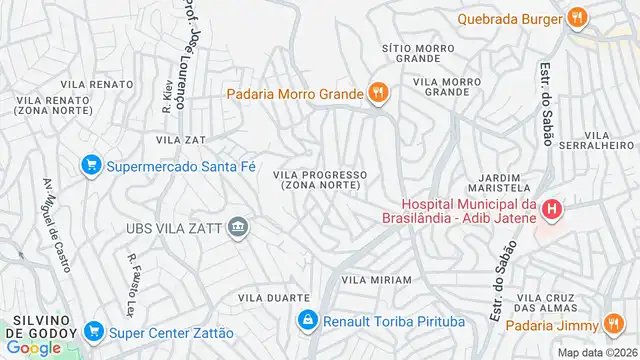 Mapa do bairro Vila Progresso (Zona Norte), Sao Paulo - SP