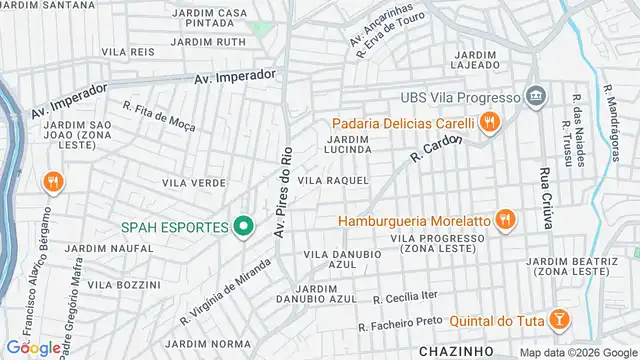 Mapa do bairro Vila Raquel, Sao Paulo - SP
