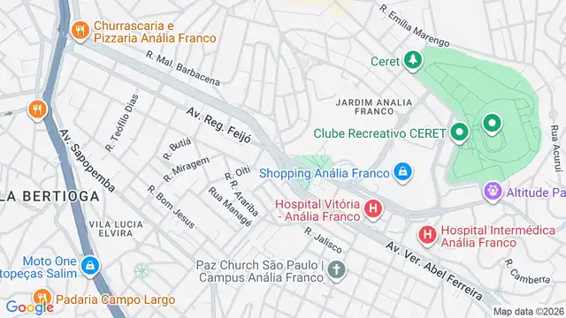 Mapa do bairro Vila Regente Feijó, Sao Paulo - SP