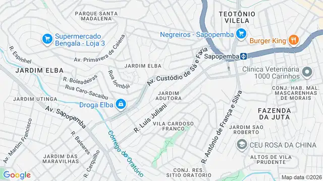 Mapa do bairro Vila Renato (Zona Leste), Sao Paulo - SP