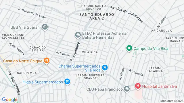 Mapa do bairro Vila rica, Sao Paulo - SP