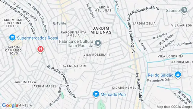 Mapa do bairro Vila Roseira II, Sao Paulo - SP