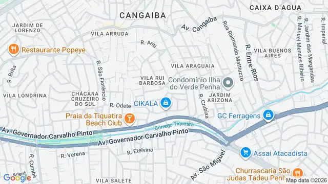 Mapa do bairro Vila Rui Barbosa, Sao Paulo - SP