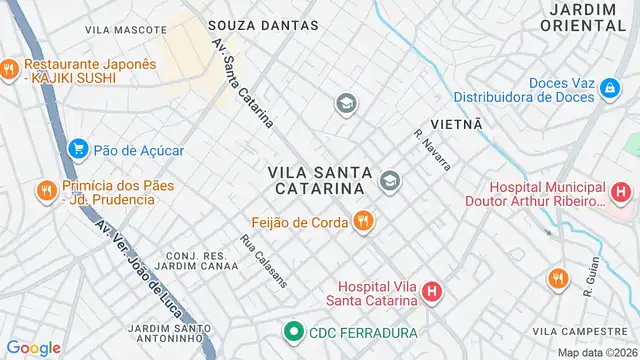 Mapa do bairro Vila Santa Catarina, Sao Paulo - SP