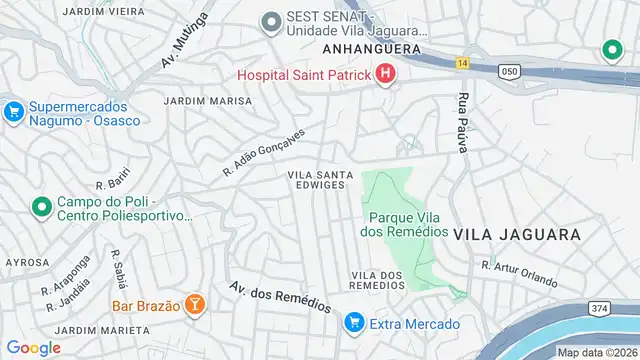 Mapa do bairro Vila Santa Edwiges, Sao Paulo - SP