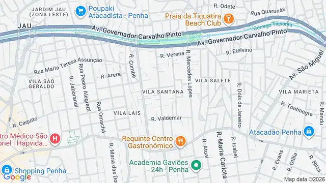 Mapa do bairro Vila Santana, Sao Paulo - SP