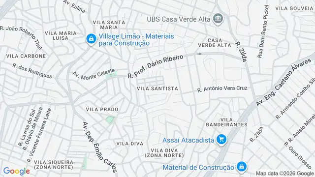 Mapa do bairro Vila Santista, Sao Paulo - SP