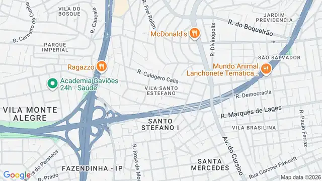 Mapa do bairro Vila Santo Estefano, Sao Paulo - SP