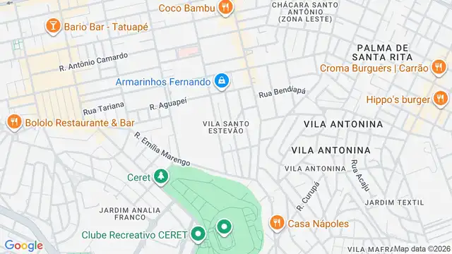 Mapa do bairro Vila Santo Estevão, Sao Paulo - SP