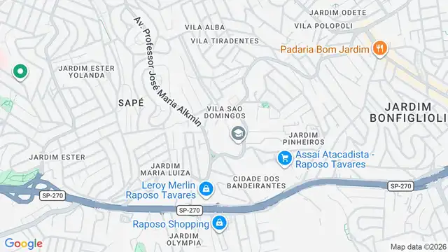 Mapa do bairro Vila São Domingos, Sao Paulo - SP