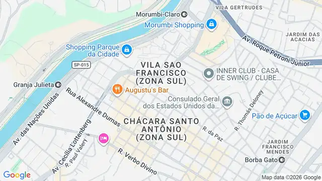 Mapa do bairro Vila São Francisco (Zona Sul), Sao Paulo - SP