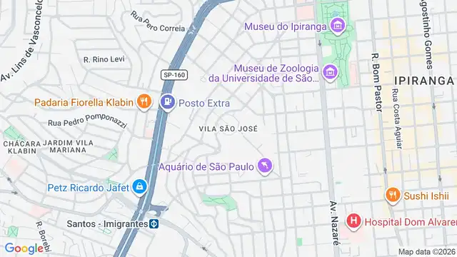Mapa do bairro Vila São José (Ipiranga), Sao Paulo - SP
