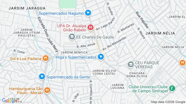 Mapa do bairro Vila Sao Jose (Itaim Paulista), Sao Paulo - SP