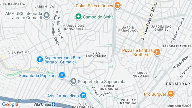 Mapa do bairro Vila Sapopemba, Sao Paulo - SP