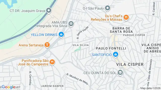 Mapa do bairro Vila Silvia, Sao Paulo - SP