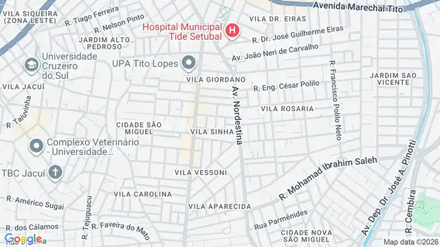 Mapa do bairro Vila Sinha, Sao Paulo - SP