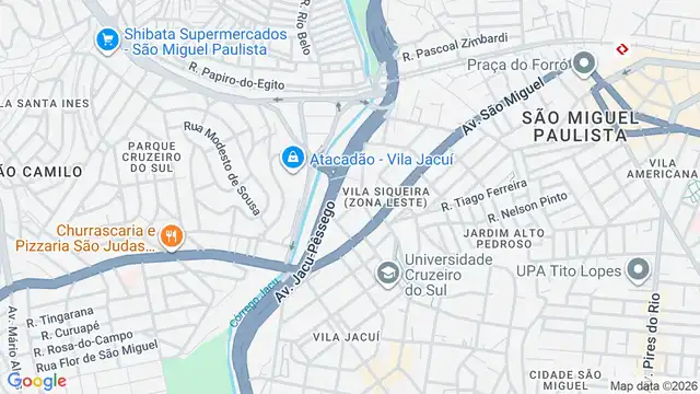 Mapa do bairro Vila Siqueira (Zona Leste), Sao Paulo - SP
